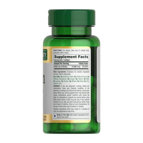 Nature's Bounty Biotin Cabello, Piel y Uñas, 10,000 mcg (Doble Paquete)