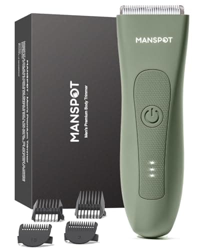 MANSPOT Manscape Hair Finishing Trimmers, Pubic Hair Trimmer for Men and Women, Electric Ball Trimmer Pubic Shaver,Hypoallergenic Ceramic Blade Heads,Waterproof Wet/Dry Groin Shave