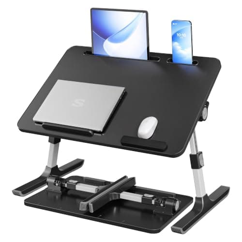 SONGMICS Laptop Bed Desk, Adjustable Lap Desk for Bed with 8 Heights