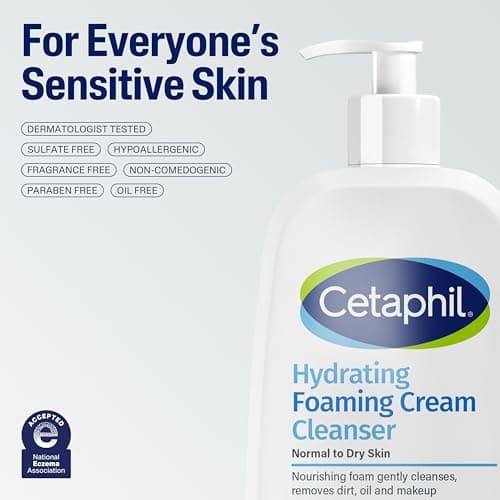 Cetaphil Cream to Foam Face Wash Hydrating Cleanser, 8oz