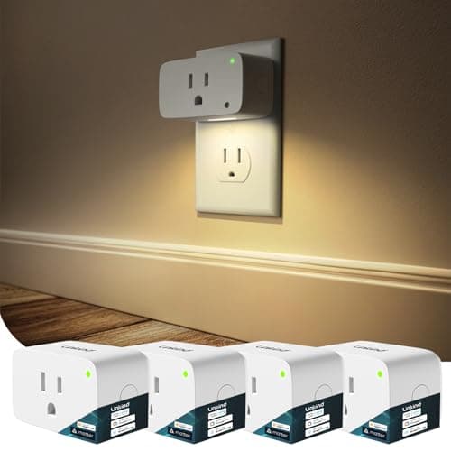 Pack de 4 Enchufes Inteligentes Linkind Matter para Apple Home, Alexa y Google Home