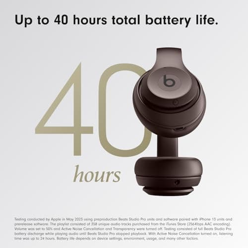 Beats Studio Pro Premium Wireless Over-Ear Headphones- Up to 40-Hour Battery Life, Active Noise Cancelling, Great for Travel & Commuting, USB-C Lossless Audio, Apple & Android Compatible - Deep Brown