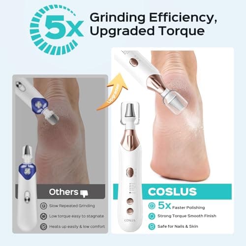 COSLUS C43 Professional Manicure Pedicure Kit, Upgrade Wider Grinder, White | Professional Cordless for Acrylic Gel Dip Powder Nails, Rechargeable Manicure & Pedicure Machine, Salon Home, Lightweight
