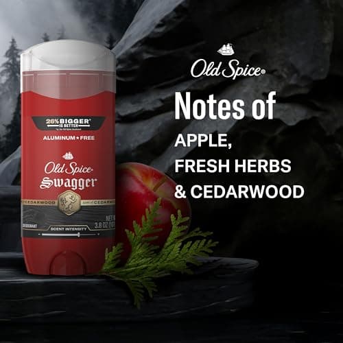 Desodorante Old Spice para Hombre, Sin Aluminio, Aroma Swagger, Paquete de 3 de 3.8 oz