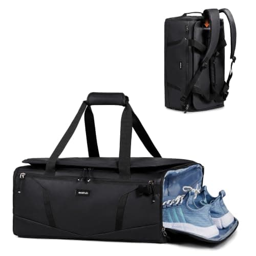 40L Water-Resistant Duffle Backpack with Shoe Compartment & Wet Pocket