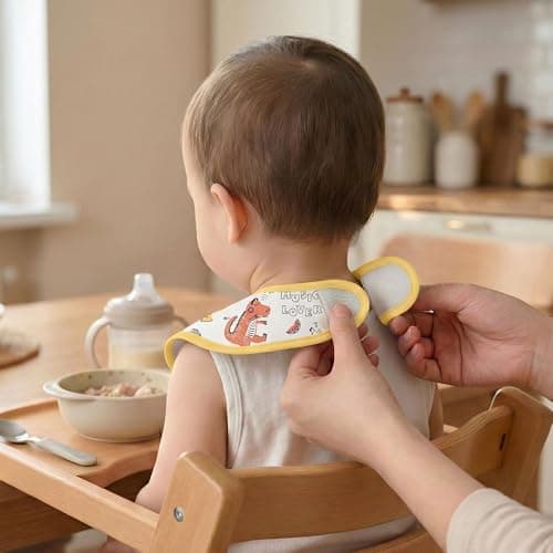 CIVARUA KIDS 3 Pack Waterproof Baby Bibs for Eating, Mess Proof Feeding Bib