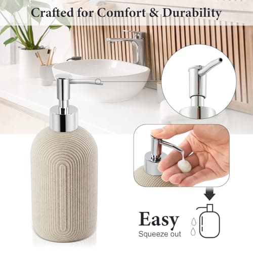 Set de Accesorios de Baño de Resina de 7 Piezas - Beige