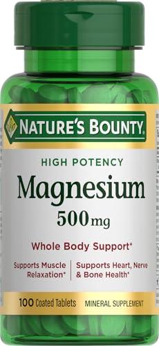 Nature's Bounty Magnesio: Suplemento Mineral para Huesos y Músculos, 500 mg, 100 Tabletas