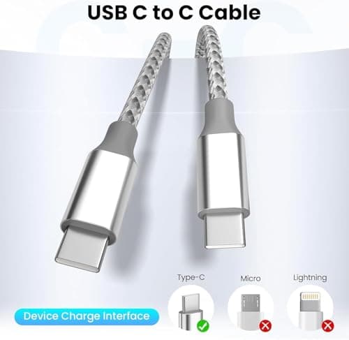 KYEHD: Cables USB C a USB C de 10 Pies (Paquete de 3) con Carga Rápida de 60W