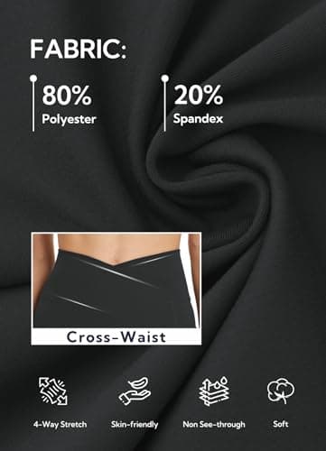DLOODA Pantalones de Yoga Cruzados Acampanados para Mujer con Bolsillos