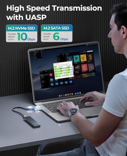 Gabinete ORICO para SSD M.2 NVMe/SATA, USB 3.1 Gen 2 (10 Gbps) compatible M-Key/B+M Key y UASP (M2PVM)