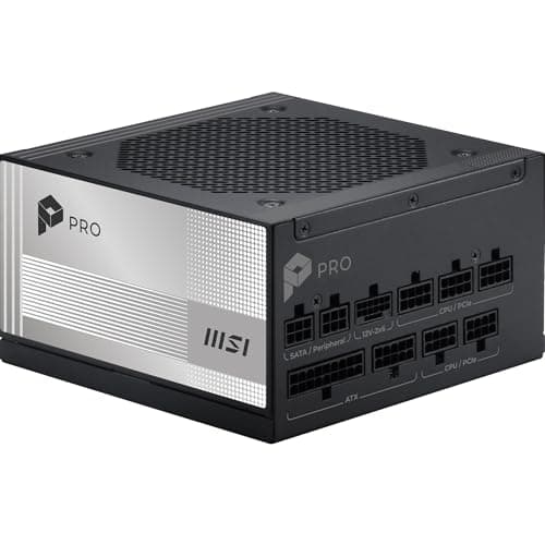 MSI PRO A850PL PCIE5, Fully Modular Gaming 850W Power Supply, 80+ Platinum, Native 12V-2x6 Cables, Server-Grade Capacitor, ATX 3.1 & PCIe 5.1 Ready, Low-Noise, Embossed Jacket Cabl