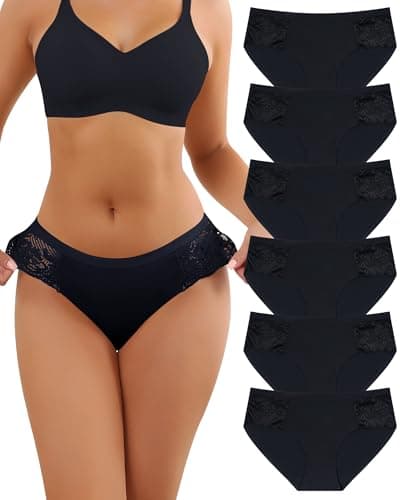Pack de 6 Panties LEVAO Seamless con Encaje Invisible para Mujer
