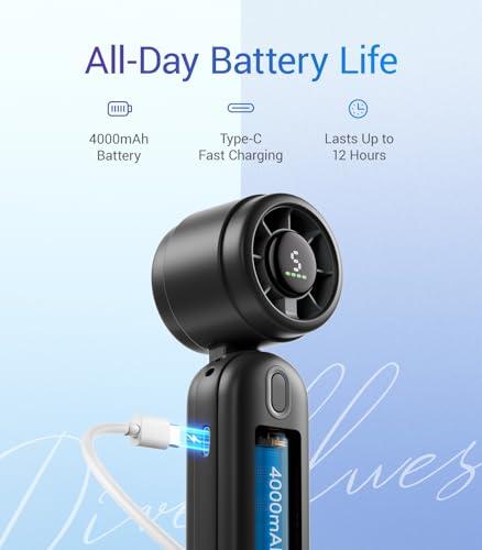 Miniventilador Turbo Portátil Diveblues iTurbo con 5 Velocidades y 12 Horas de Batería