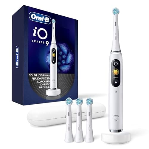 Cepillo Eléctrico Recargable Oral-B iO9 Genius, Pantalla, 7 Modos, Estuche, 4 Cabezales