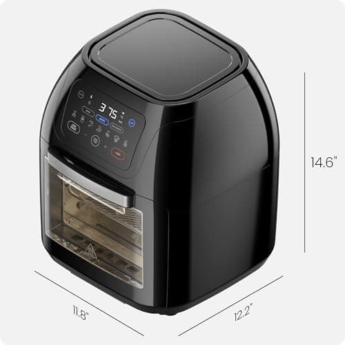 CHEFMAN Freidora de Aire Digital Multifuncional 5 en 1 XL 10L con Asador, Deshidratador y Horno de Convección, 17 Presets y Apagado Automático