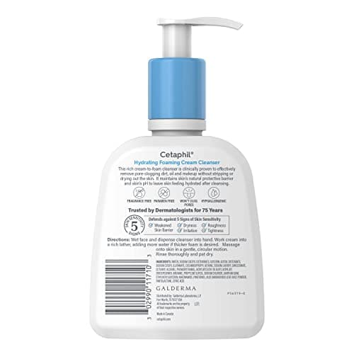 Cetaphil Cream to Foam Face Wash Hydrating Cleanser, 8oz