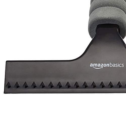 Amazon Basics All-Purpose Window Squeegee with Handle for Car Windshield, Shower, Glass, Mirror Cleaning, Silicone Rubber Blade, Streak-Free Results, Lightweight, Black, 8-inch