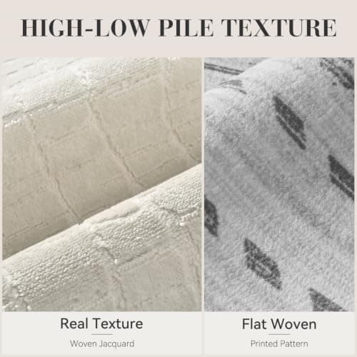 Tapete Lavable RESARE 5x7 con Textura 3D, Beige