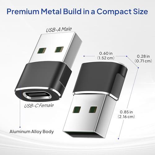 Elebase: 4 Adaptadores USB-A a USB-C para Dispositivos Apple/Samsung