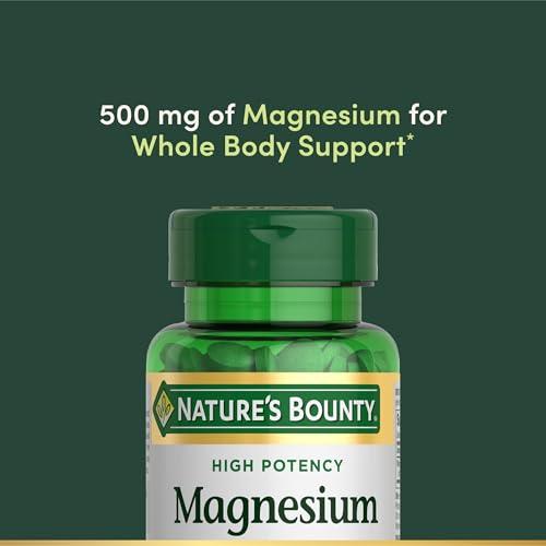Nature's Bounty Magnesio: Suplemento Mineral para Huesos y Músculos, 500 mg, 100 Tabletas