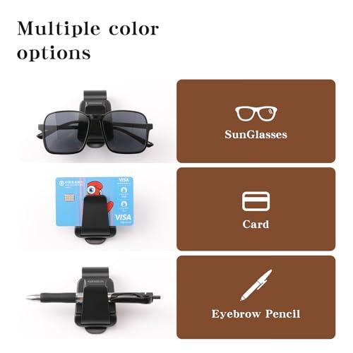 KAFANLIN: Paquete Doble de Soportes 2 en 1 para Gafas y Tarjetas en Visor de Coche