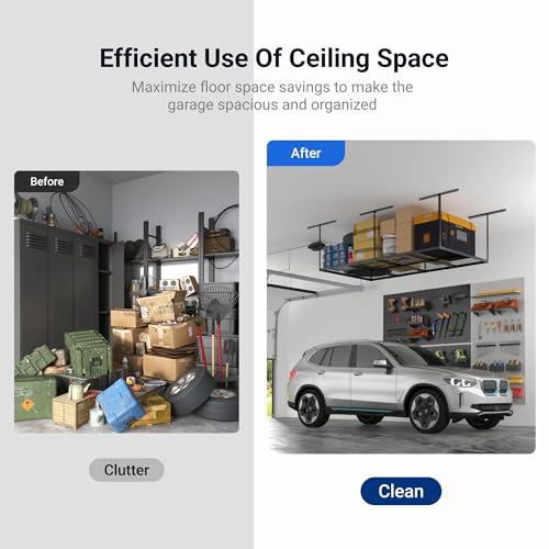 Rack de Almacenamiento Elevado FLEXIMOUNTS 4x8 para Garaje, Ajustable, Resistente, 750 lbs
