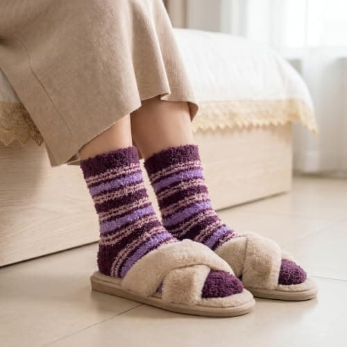 Clothirily Fuzzy Socks for Women, Fluffy Socks Womens, Cozy Slipper Sock