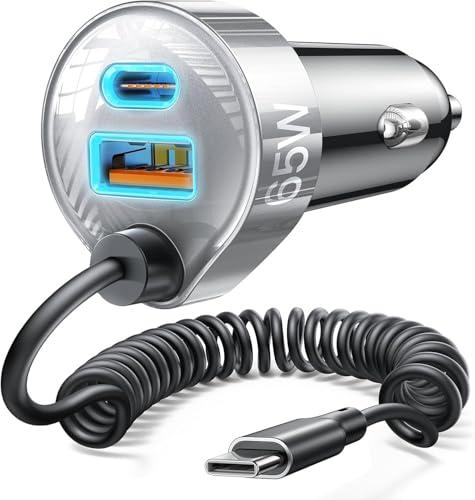 Cargador Coche LISEN 65W USB C Carga Rápida iPhone/Samsung/Pixel