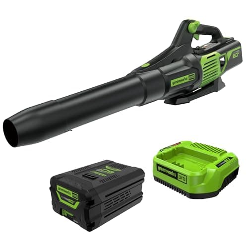 Soplador de Hojas Eléctrico Greenworks 60V, 610 CFM, con Batería de 2.5 Ah y Cargador