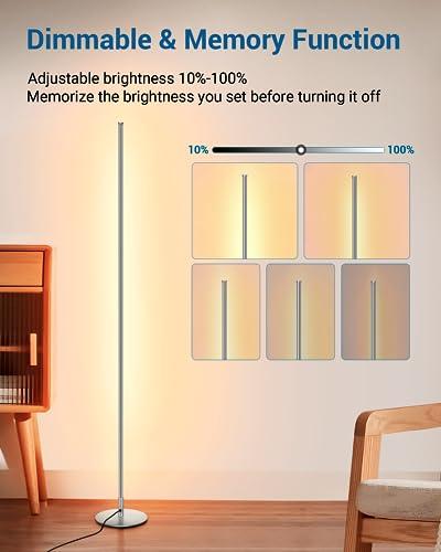 Paquete de 2 Lámparas LED de Pie para Esquina DEWENWILS, Regulables con Luz Cálida