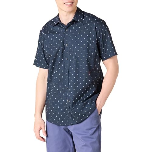 Camisa Amazon Essentials para Hombre, Manga Corta, Estampado Anclas