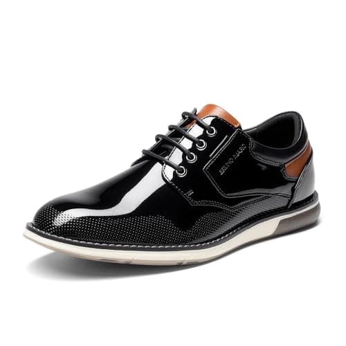 Bruno Marc Men's Dress Oxfords Casual Derby Sneakers,Black-Pat,10