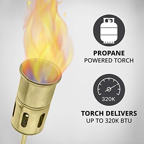 Soplete de Propano Ivation de 320,000 BTU, Quema Maleza Pesada, Manguera Extralarga de 12 pies, Control de Llama Ajustable – Ideal para Maleza, Nieve, Techos y Más