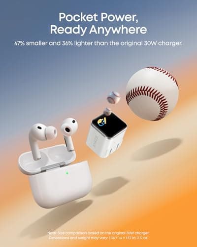 Cargador Rápido Anker Nano Smart Display 45W USB C para iPhone 17