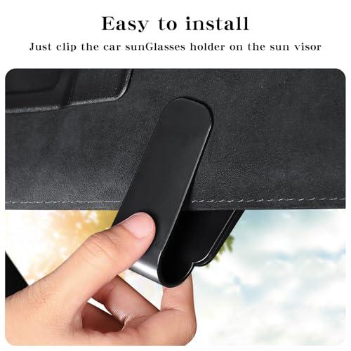 KAFANLIN: Paquete Doble de Soportes 2 en 1 para Gafas y Tarjetas en Visor de Coche