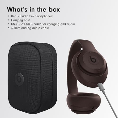 Beats Studio Pro Premium Wireless Over-Ear Headphones- Up to 40-Hour Battery Life, Active Noise Cancelling, Great for Travel & Commuting, USB-C Lossless Audio, Apple & Android Compatible - Deep Brown