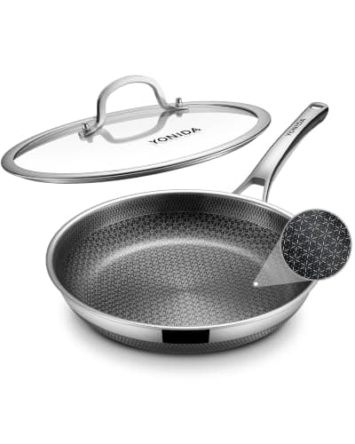 Yonida Non Stick Frying Pans, 12 inch Hybrid Pans with Lid
