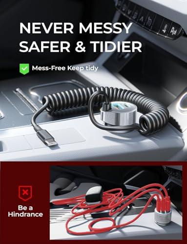 Cargador Coche LISEN 65W USB C Carga Rápida iPhone/Samsung/Pixel