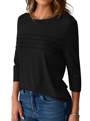 Blusa Túnica NORACORA Manga 3/4 con Pliegues para Mujer