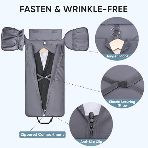 Portatrajes Convertible BALEINE 2 en 1 con Compartimento para Zapatos (Marrón)