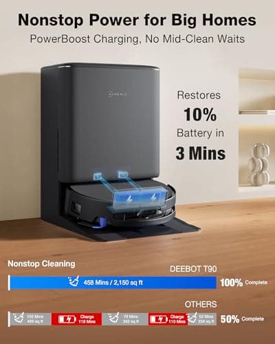 ECOVACS DEEBOT T90 PRO Omni Robot Aspiradora y Trapeador, Succión Potente de 30000Pa