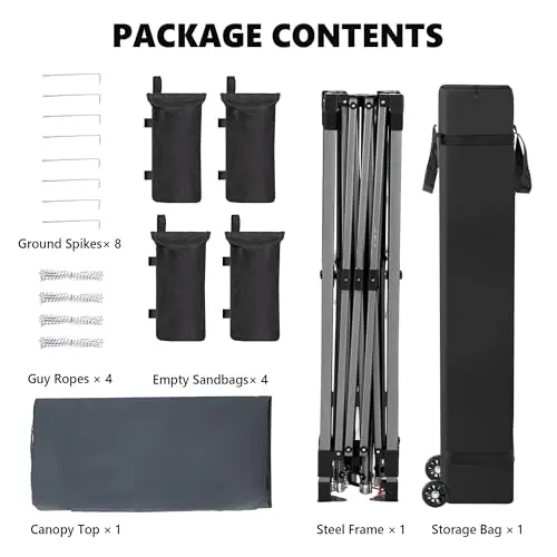 Carpa Pop Up OLIXIS 10x10ft Reforzada, Montaje Fácil