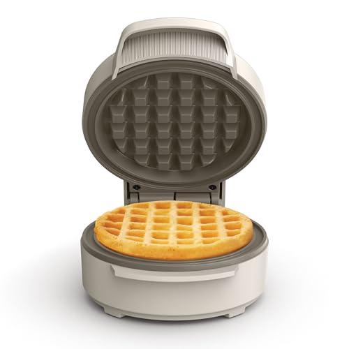 bella Snack-n-Store Mini Waffle Maker, EverGood™ Ceramic Nonstick Coating, Cord Wrap, Ready Indicator Light & Cool Touch Handles, Stackable Design & Customizable Plates, 350 Watt,