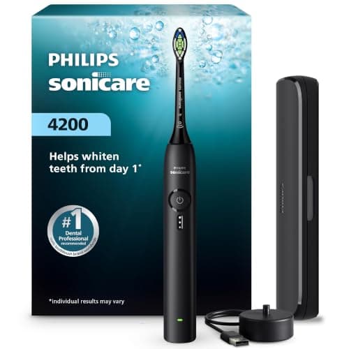 Cepillo Dental Eléctrico Philips Sonicare 4200 Recargable, 1 Cabezal, Negro