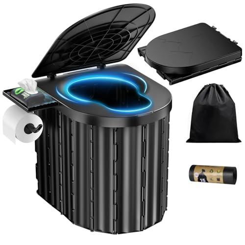 Baño Portátil Mejorado 15'' con Soporte de Papel y 450 Lbs para Exteriores