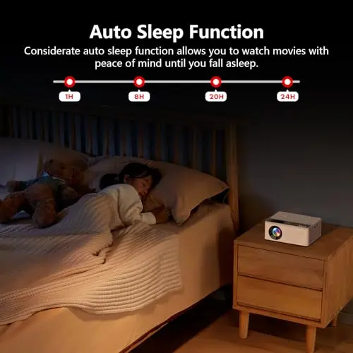 TMY Netflix-Officially-Licensed Mini Movie Projector with Wifi and Bluetooth, 1080P Full HD Portable Projector, Compatible with TV Stick/Smartphone/HDM/USB, indoor & outdoor use