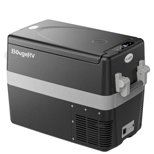 BougeRV 12V Refrigerator Fridge Freezer Portable Car Fridge 42 Quart Electric Cooler 12V/24V DC 110~240V AC for RV Camper Truck Jeep Pickup SUV Van Boat Camping Tailgating Road Tri