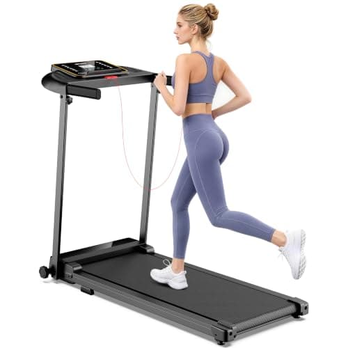 Treadmills for Home Walking Pad - Foldable Treadmill 0.6-6.2 MPH Caminadora Eléctrica para casa Compact Running Machine Portable Folding Pads with Handle Bar