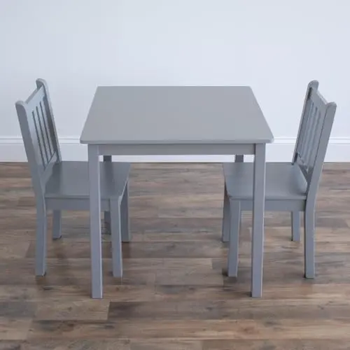 Set de Mesa y 2 Sillas de Madera Humble Crew para Actividades Infantiles - Gris